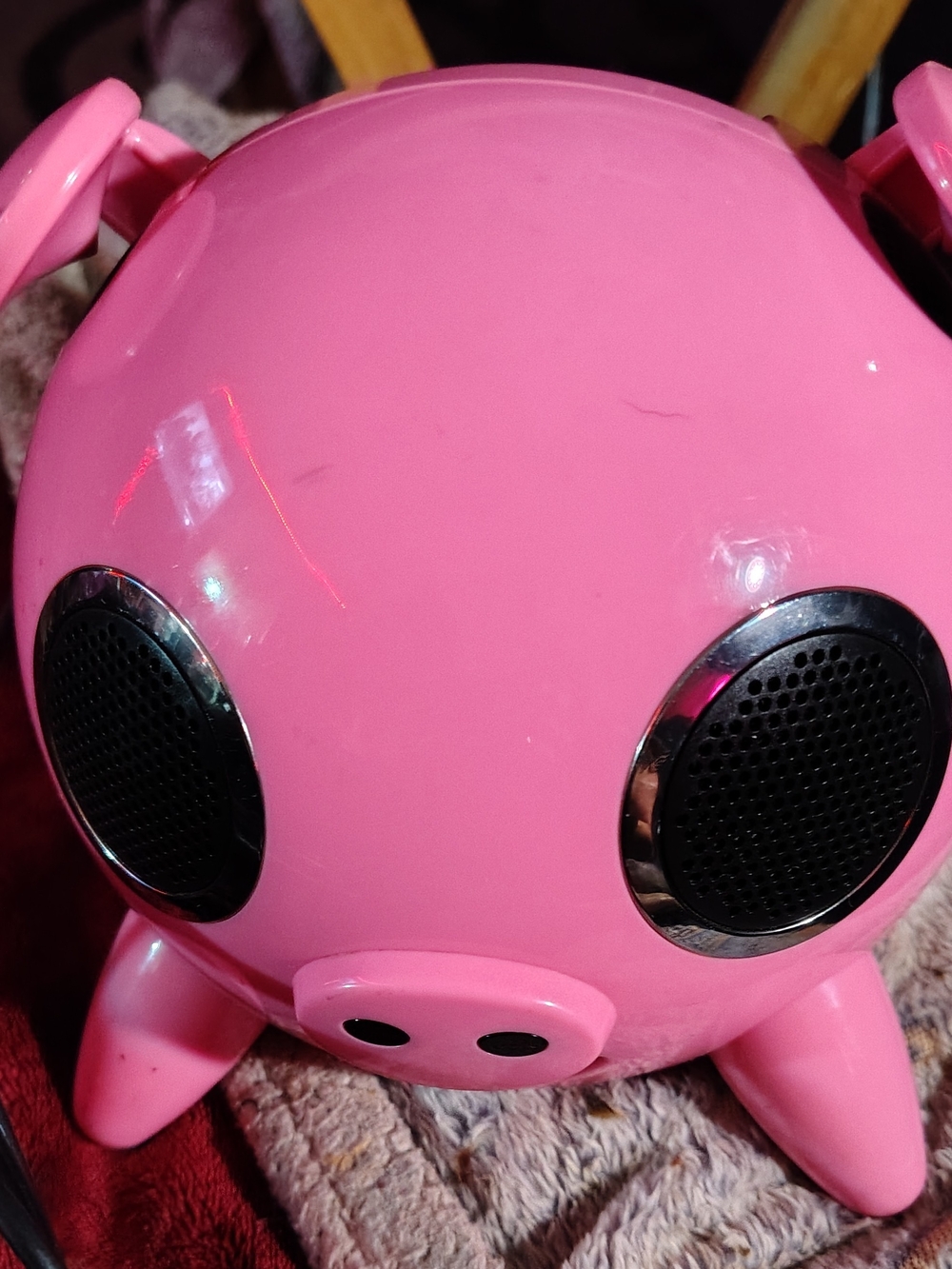 Vintage Pink Amethyst "iPig" iPod Docking Station 2.1 Stereo Speaker